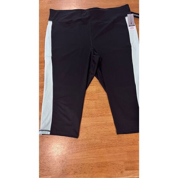 IDEOLOGY BLACK COMFORT SWEAT PANTS BLACK W/ AQUA STRIPE CAPRI SIZE 4X PLUS P1-20 - Picture 1 of 11